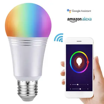 

Dimmable 7W E27/E26 WiFi Smart Light Bulb LED Lamp APP Operate Alexa Google Assistant Control Wake up Smart Lamp Night Light