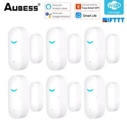Aubess Tuya Wifi Door Sensor Smart Door Open/Closed Detectors Smart Life APP WiFi Window Sensor Works With Alexa Google Home