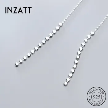 

INZATT Real 925 Sterling Silver Tassel Drop Earrings For Elegant Women Party Fine Jewelry Fashion Minimalist Accessories Gift