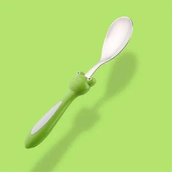 

Children's Tableware Kids Baby Spoon Fork Baby Cute Cutlery Colorful Animal Cartoon Frog Dolphin Tableware Stainless Steel