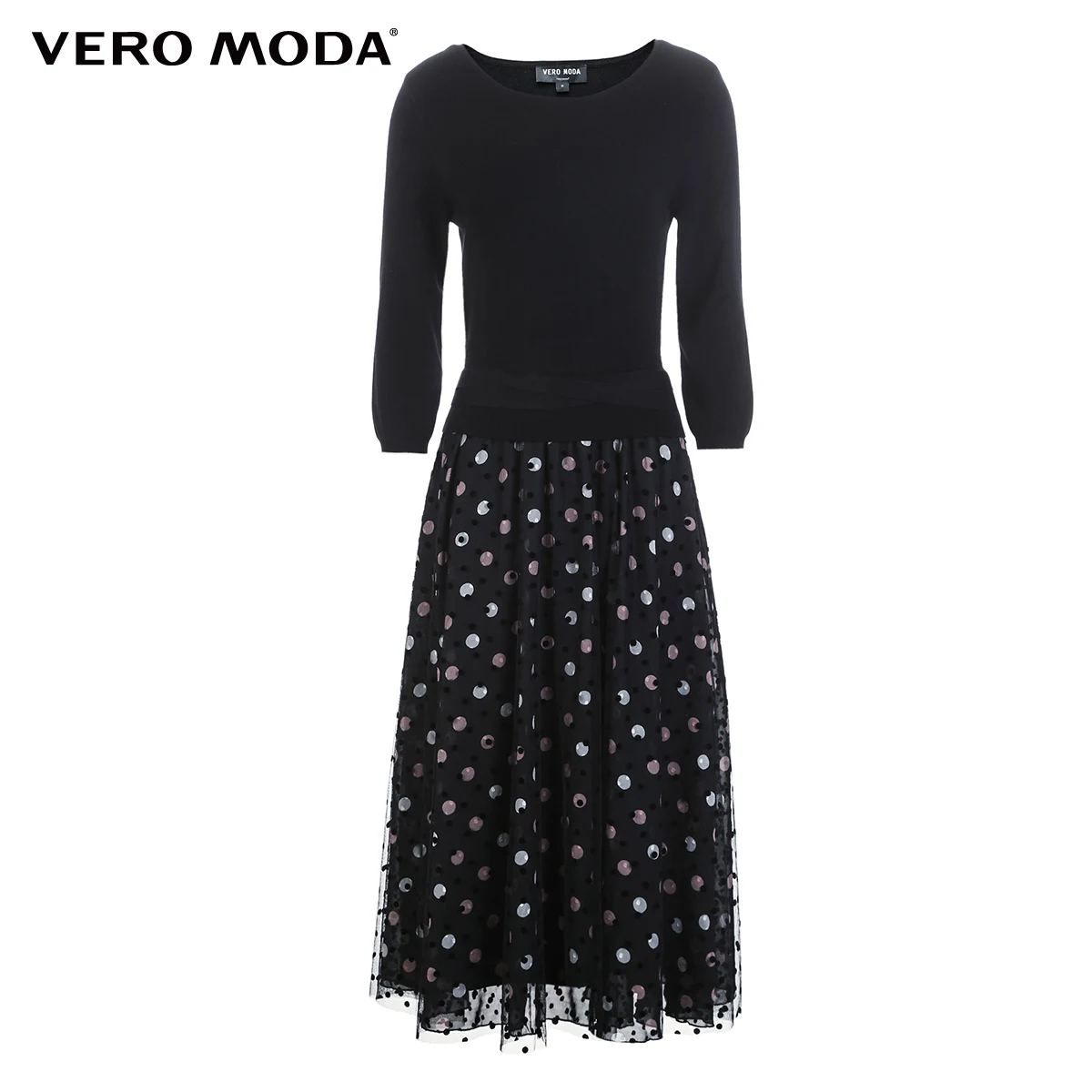 Vero Moda женские вечерние платья средней длины в горошек | 319146508