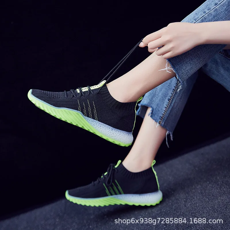 

2019 Spring And Summer New Style INS Super Fire Elasticity wa zi xie Women's Korean-style Ulzzang Fly Woven Casual Sports WOMEN'