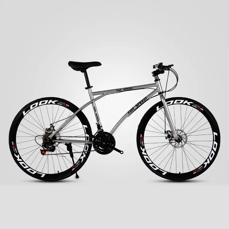 Road Bike 26 Inch Variable Speed Fixed Gear Double Disc Brake Adult Student Men and Women Bicycle Mountain Cross Country