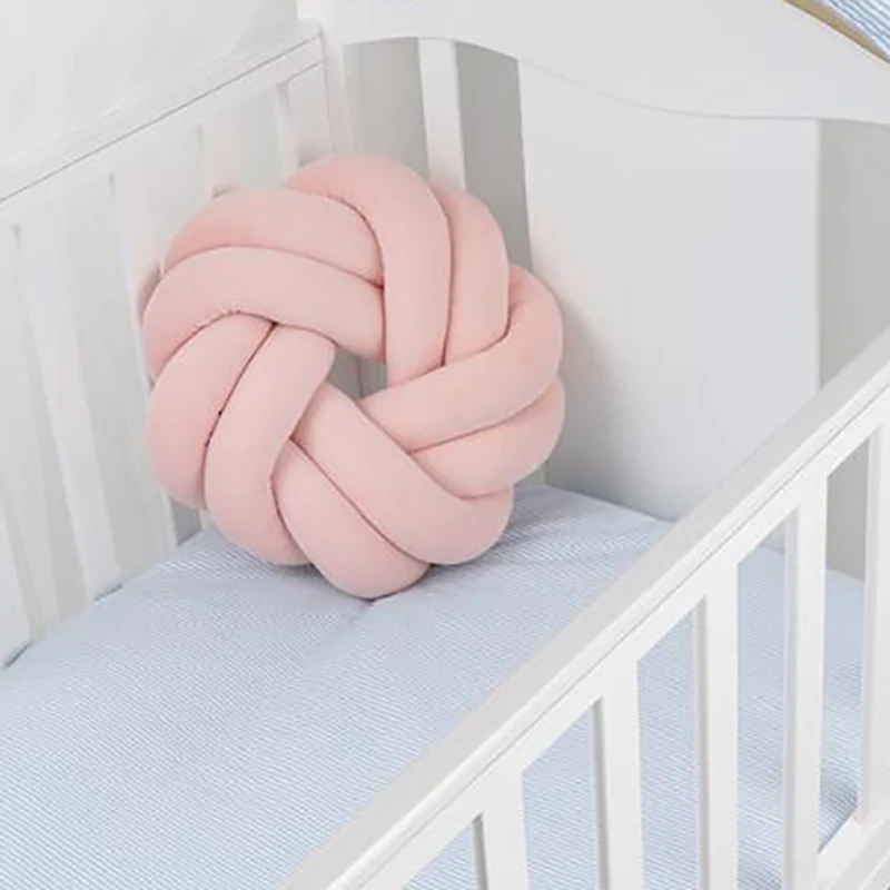 Baby Knot Pillow Bumpers Newborn Baby Crib Bumpers Shape Crib Protection Cuddle Pillow Bedding Kids Room Decor