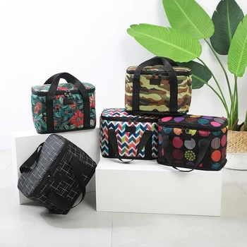 

Waterproof Oxford Cooler Lunch Bag Printed Insulated Thermal Food Picnic Handbag Outdoor Picnic Bento Box Tote Food Storage Bag