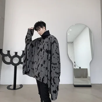 

Men Turtleneck Loose Casual Hole Oversize Pullover Sweatshirt Male Women Japan Streetwear Vintage Hip Hop Punk Gothic Hoodie