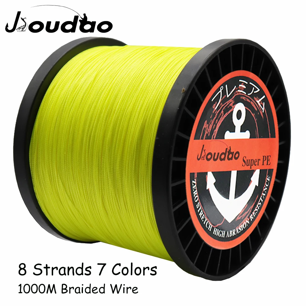 Jioudao Braid Fishing Line 1000M 8 Strands Multifilament Fishing Wire Carp Fishing 0.08mm-0.8mm 8LB-160LB for Carp Fishing