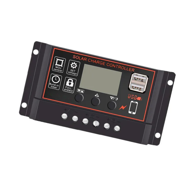 Черный корпус 12V24V10A простой Солнечный контроллер управления светом солнечное зарядное устройство и СОП зарядное устройство Контролер с USB