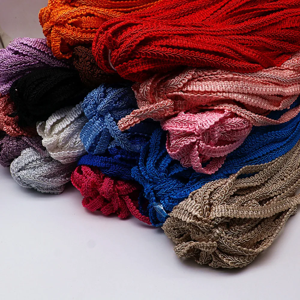 

1 Bundle of Multi-color Lace Decorative Belt Woven Lace Craft Sewing Accessories Wedding Decorative Fabric Curve Lace 12mm/38m