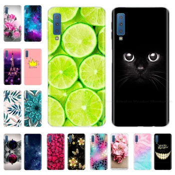 Перейти на Алиэкспресс и купить Силиконовый чехол для samsung Galaxy A7 2018 чехол A750 A750F чехол 6,0 'TPU чехол для телефона samsung A 7 2018 750 750F Fundas Coque