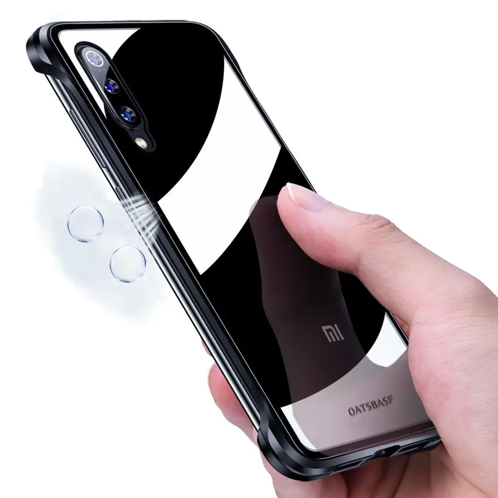 Металлический чехол накладка из закаленного стекла для телефона Xiaomi Mi 9