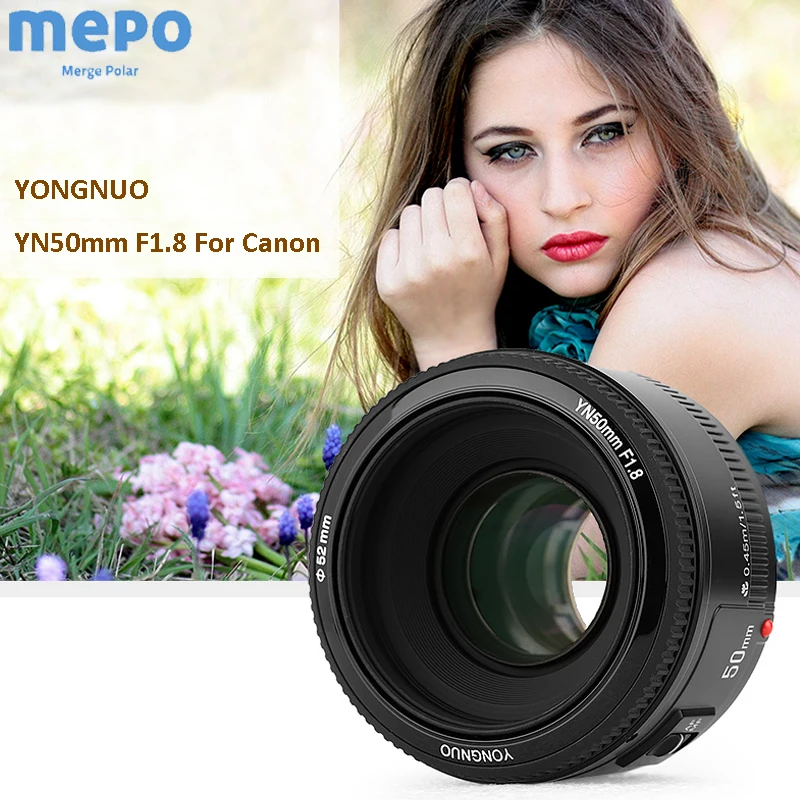 Объектив YONGNUO 50 мм F/1,8 с автофокусом YN EF EOS 50 мм объектив камеры для Canon Rebel T6 EOS 700D 750D 800D 5D Mark AF объектив MF диафрагма