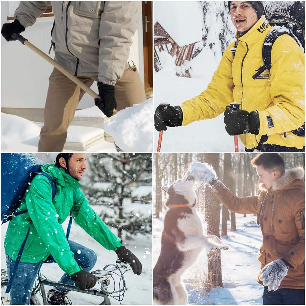 OZERO зимние перчатки-30 °F Холодостойкие теплые перчатки теплые флисовые утепленные овечья шерсть теплые руки в холодную моду зимние мужские лыжные G