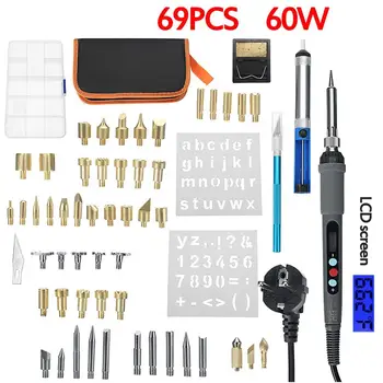 

60W Digital Adjustable Temperature Electric Soldering Iron kit Welding Solder Rework Station Heat Pencil Repair Tools 220V 110V