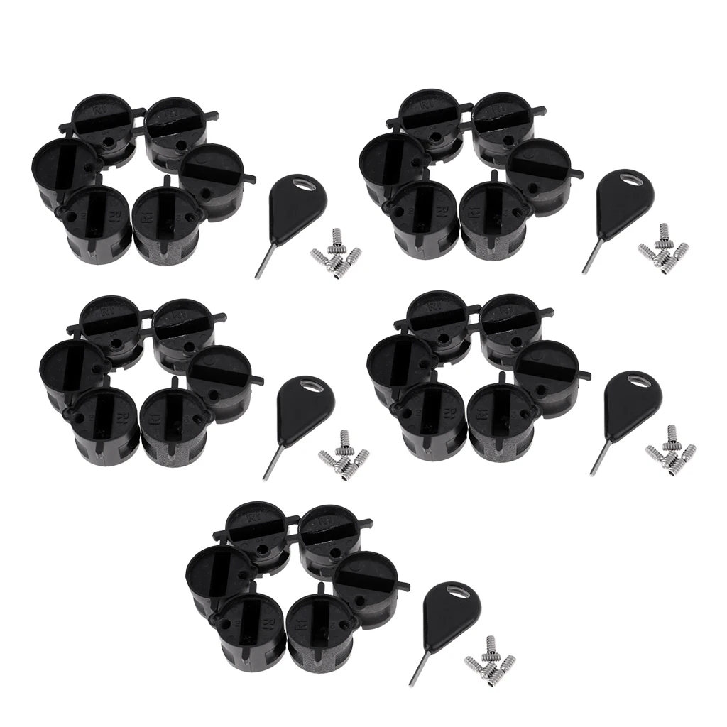 30 Pcs Fin Plug With Grub Screws Plastic Surfboard Fin Box With A Fin Key