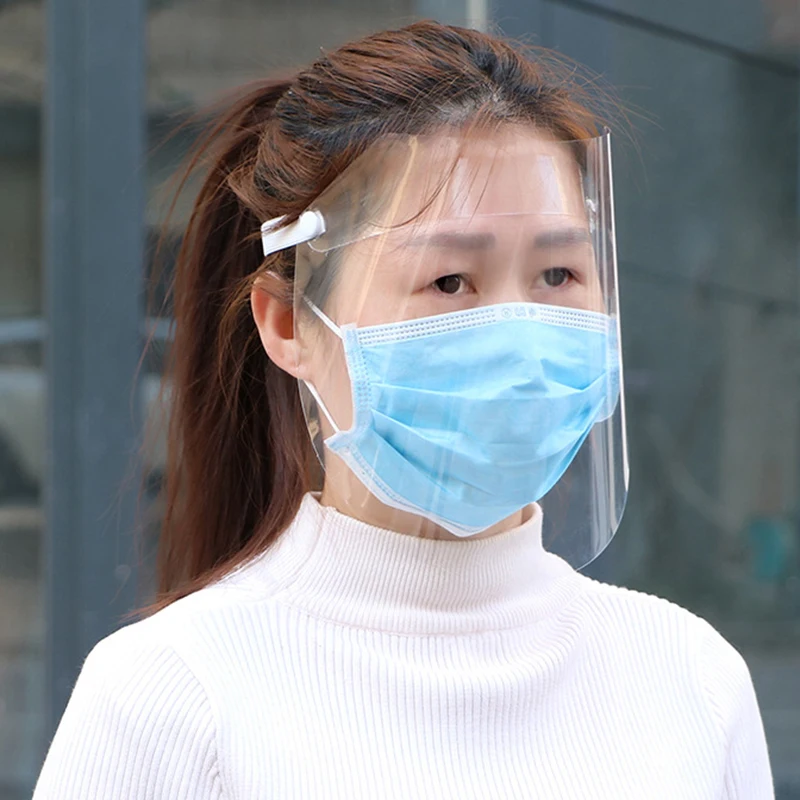 

Transparent Anti-droplet Mask Plastic Protective Cap rotective Faceshield Cover Visor Dust Proof Anti Saliva Fog Full Screen