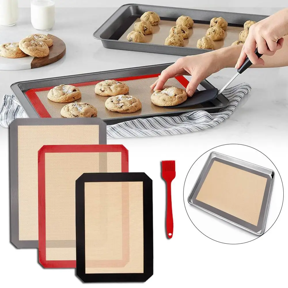 

4pcs Silicone Oven Pad Silicone Baking Mats Baking Pad High-Temperature Resistant Non-stick Silicone Baking Pad