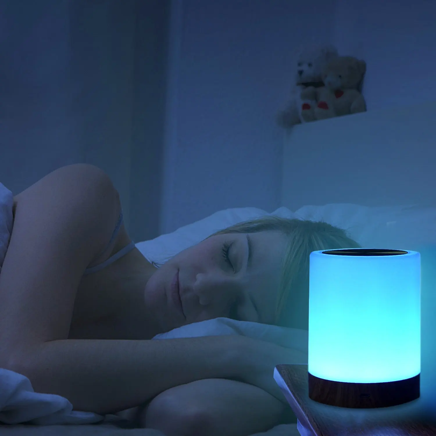 Светодиодный настольный светильник Touch Pat новый стиль RGB деревянная основа USB