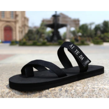 

Summer Trend Men Women Flip Flops Fashion Couple Style Outside Beach Flat Shoes Solid Color Non-slip Casual Slippers