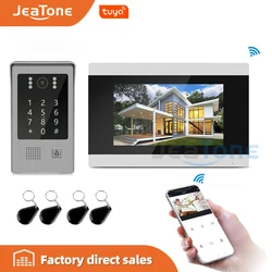 Jeatone sem fio wi fi ip telefone video da porta intercom tela de toque vídeo campainha apartamento sistema controle acesso detecção movimento