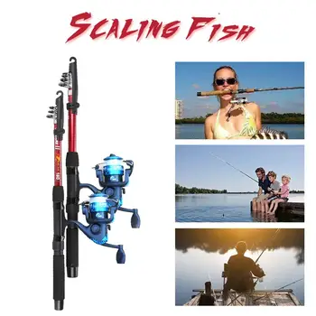 

Rod Reel Combo Practical Portable Fishing Float Bait Cage Hollow Pendant Lake Outdoor Sport Fishing Gear Suit 1.8/2.1M