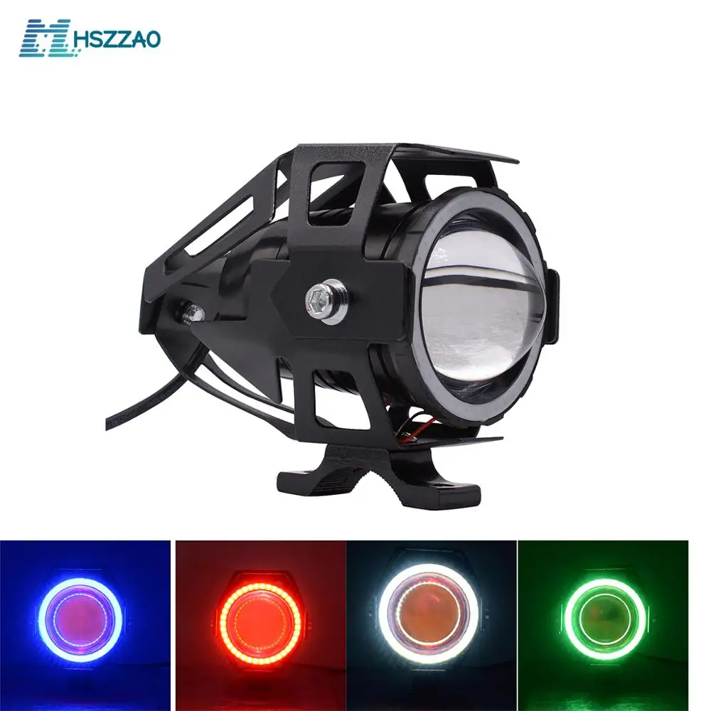 

Motorcycle Headlights 3000LMW LED Spotlight 30W Multi-Color Blinker Upgraded Double Aperture Motorbike Fog Lamp