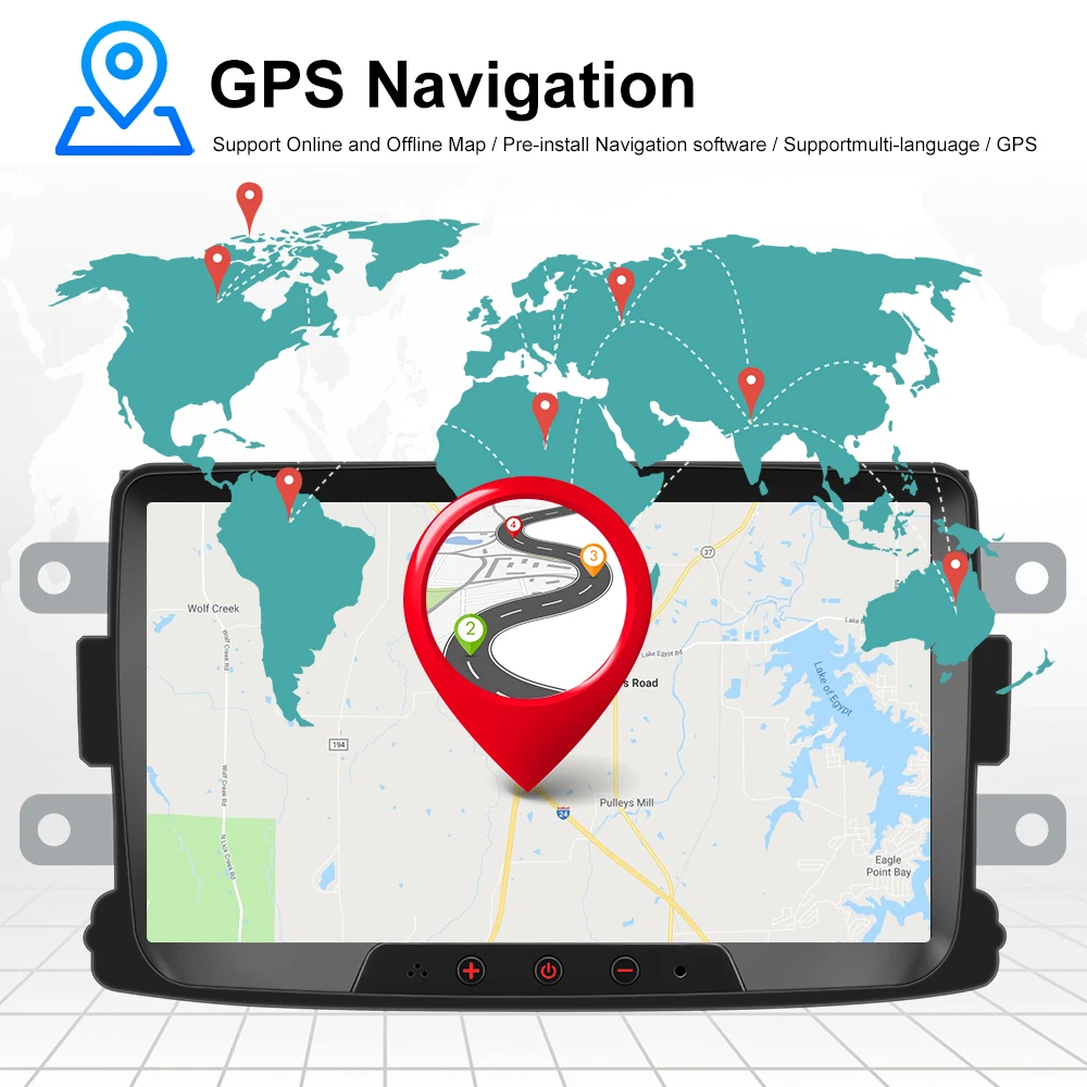 Автомагнитола Podofo 8 дюймов с GPS навигацией Android 1 MP5 мультимедийный плеер для Renault