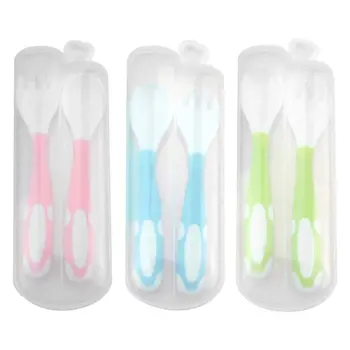 

Baby Spoons with Case Easy Grip and Bendable Toddlers Feeding Training Spoon NEW