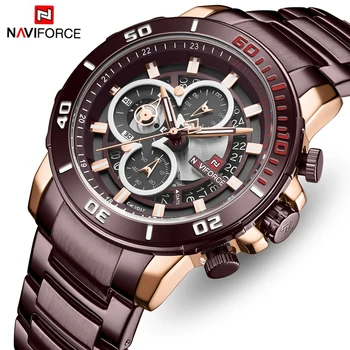 

NAVIFORCE Steel Strap Men's Quartz Watch Waterproof Calendar Military Man Wrist Watches Business Men Clock Relogio Masculino