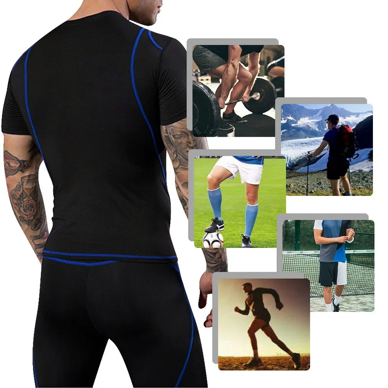 Спорт Бег Baselayer Корректирующее спортивное белье рубашка боди футболка мужская майка для бега рубашка Shaper Мужская Фитнес тренажерный зал рубашка с коротким рукавом