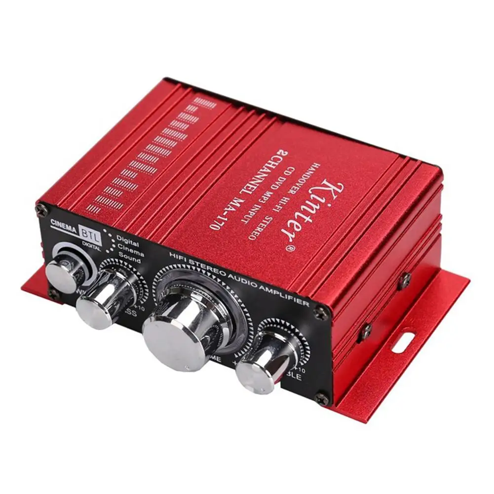 Алюминиевый мини аудио усилитель для динамика DC 12V 2x4W домашние мотоциклетные