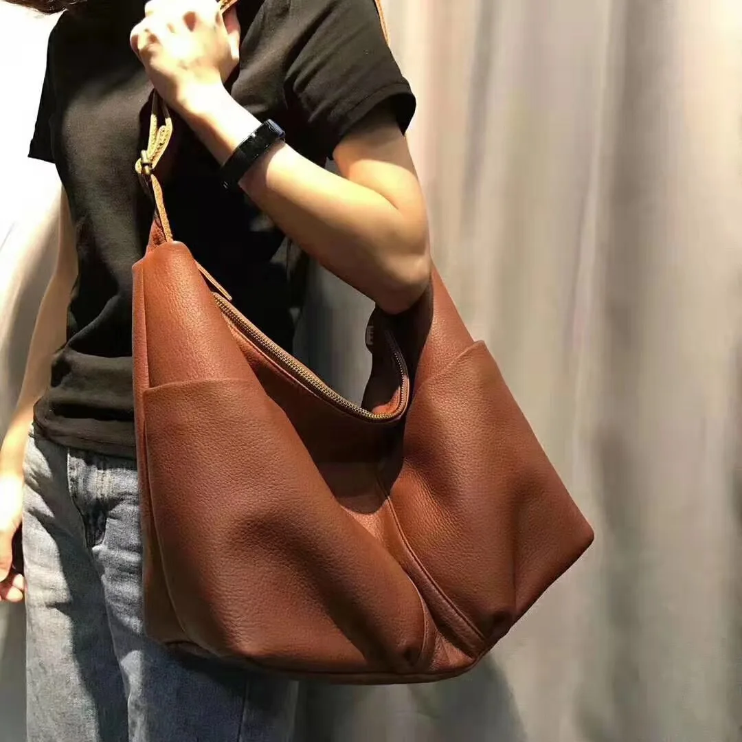 

Messenger Bags for Women Shoulder Bag Casual Tote Big Cowhide Large Capacity Travel Shopping Genuine Leather 2020 Brand Handbag
