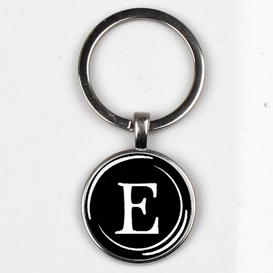 XKHLHJ 26 English alphabet keychain name first letter ABCD pendant  key chain car wallet handbag men and women jewelry gift 5