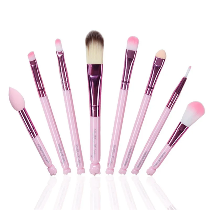 Набор кистей для макияжа с ручкой в виде милого котенка 8 шт.|makeup brush set pink|brush pinkmakeup