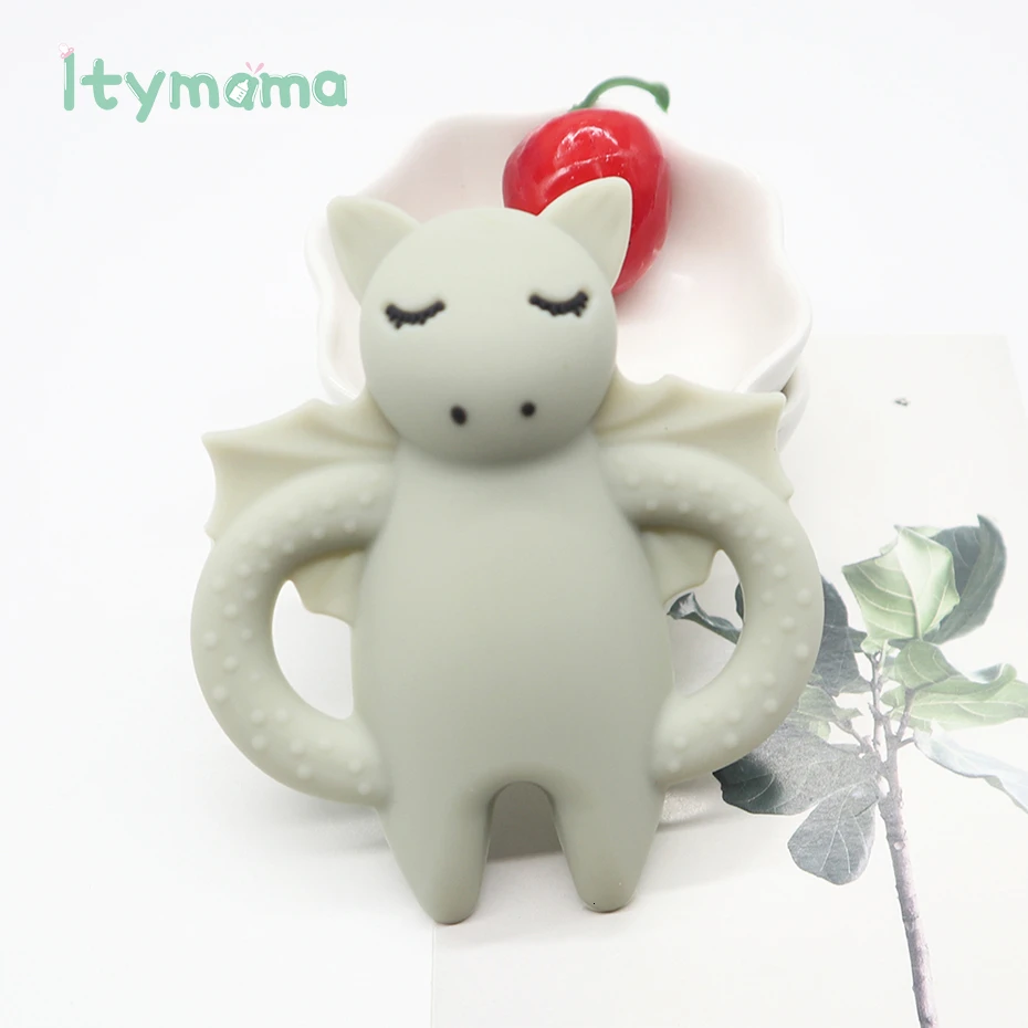 Itymama безопасный Прорезыватель для малышей, игрушки для малышей, без бисфенола, Прорезыватель для зубов, силиконовый прорезыватель, жевательный зуб, уход за зубами, подарок для младенцев - Цвет: TR016-14 Light Grey