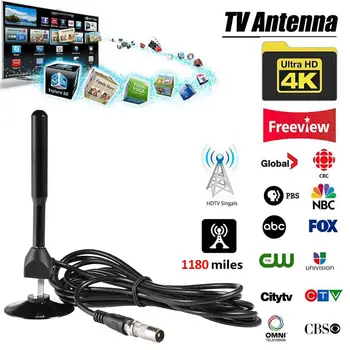 

4K Digital HDTV Aerial Indoor Amplified Antenna 1180 Miles Range with HD1080P DVB-T2 Freeview TV for Life Local Channels Broadca