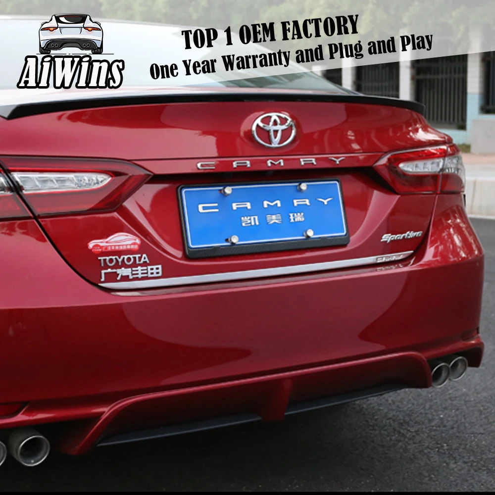 Автомобильный Стайлинг для Toyota Camry 18-19 откидная задняя дверь багажника Нижняя крышка литья отделка из нержавеющей стали задняя дверь отделка автомобильные аксессуары
