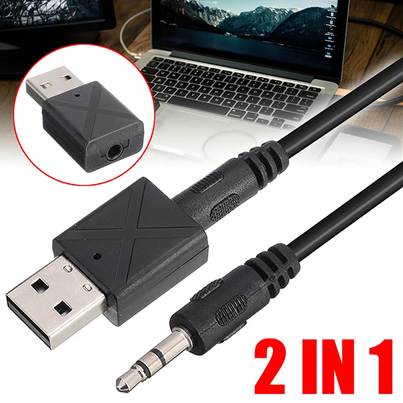 2 в 1 5,0 USB bluetooth передатчик приемник беспроводной аудио адаптер с 3,5 мм Aux кабель для ТВ ноутбука