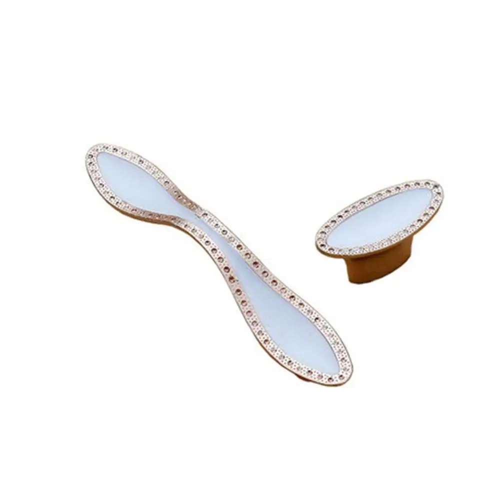 Rose Gold White Европейский стиль ручки для ящика шкафа кухонного шкафа ручки и ручки Фурнитура для мебельных ручек фурнитура - Цвет: Rose Gold White
