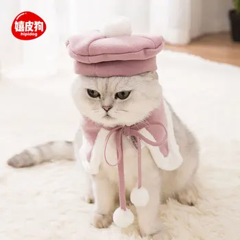 

Cat clothing Cape Beret cat suit hairless Cat Hat Garfield autumn and winter clothing thickened pet clothing