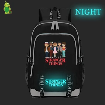 

Mochila Stranger Things Glowing Backpack Men Multifunction USB Charge Laptop Backpack School Bags Morral Hombre Travel Rucksack