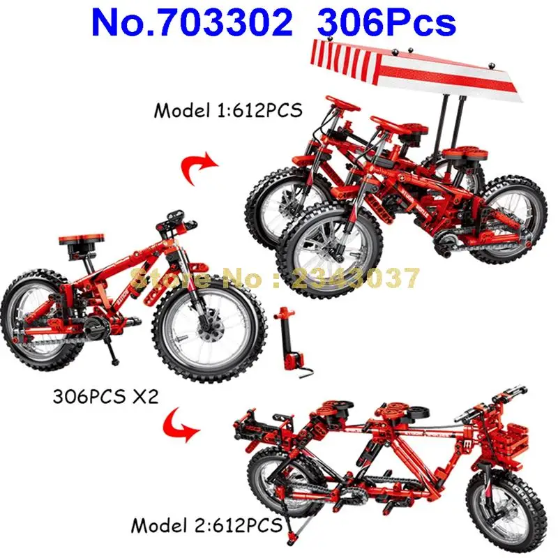 306pcs 2in1 Mountain Bike Tandem Bicycle Building Block Toy Blocks Aliexpress