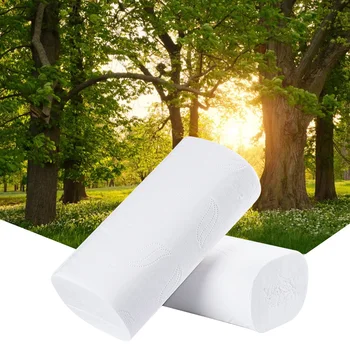 

10 Roll 4ply White Toilet Tissue Hollow Replacement Roll Paper Clean Cleaning Toilet Tissue Soft Toilet Paper