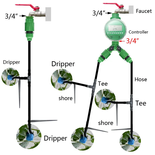 30-1000PCS 4/7mm Garden Irrigation Nozzle Adjustable Dripper Watering Sprinkler Drip Irrigation System Watering Potted Plants 4