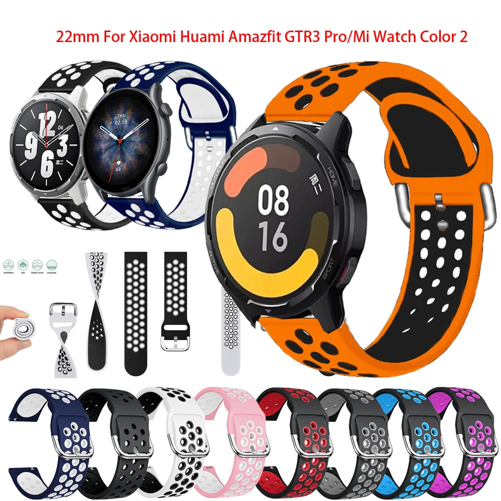 20 22mm Silicone Band For Amazfit GTR 3 Pro/GTR 2 2e/47mm Mi Watch Color 2  Strap Sports WatchBand Quick Installation Accessories|Watchbands| -  AliExpress