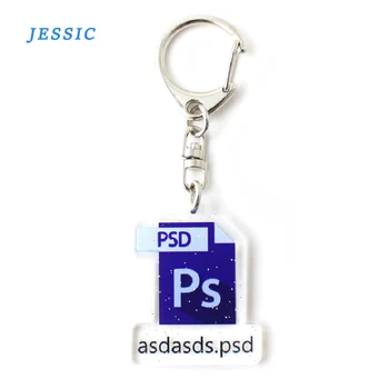 

JESSIC Software Icon Keychain Double Sided Keychain Acrylic Pendant Anime Accessories Cartoon Keychain