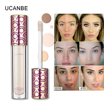 

UCANBE 4 Color Full Coverage Liquid Concealer Invisible Pores Wrinkle 6ml Makeup Concealing Brighten Face Primer Base Foundation