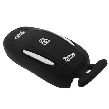 

black Silicone key Bag remote key cover for Tesla Model X p90d 75D 100D with key ring