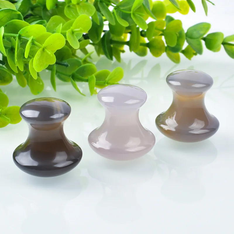 Массажер для лица Gua SHA инструмент натуральный агат гриб ног Акупунктура