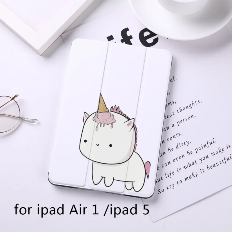 B200062-air1 Cartoon Cute Unicorn Magnet Flip Cover For Apple iPad 9.7" Case For iPad Air 2 Mini2 PU Leather Tablet Folding Folio Case - Цвет: B200062-air1